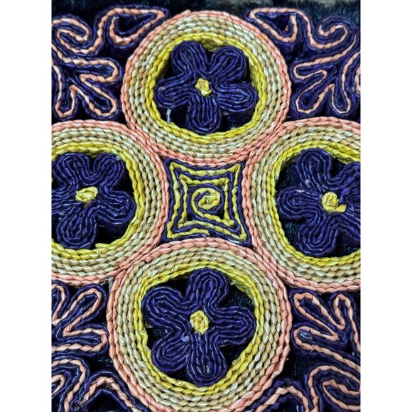 Vintage Woven Square & Circular Decorative Trivets  Hot Pads Wall Decor 70's - Picture 6 of 10